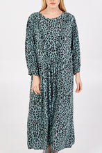 Load image into Gallery viewer, Suzi Leopard Print Midi Dress Mint Green
