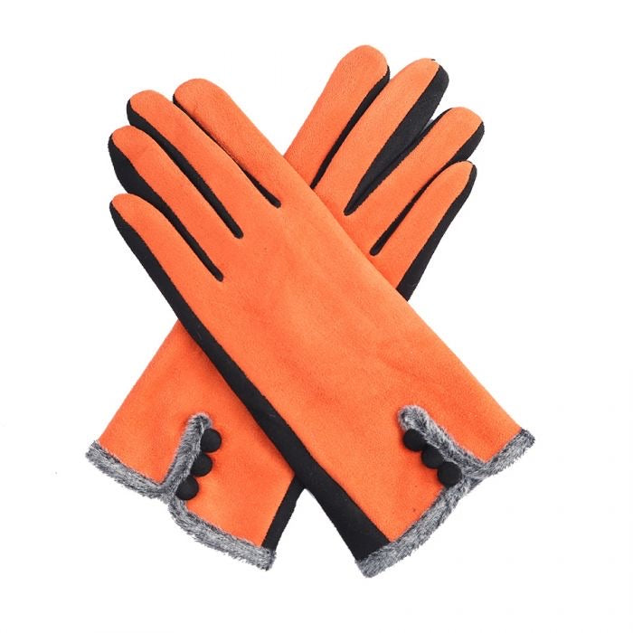 Orange Black And Grey Gloves