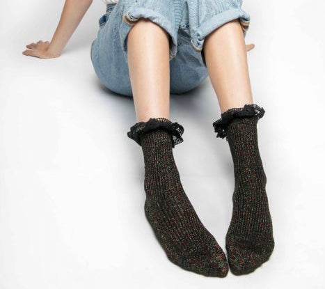 Glitter Socks With Frills