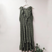 Load image into Gallery viewer, Khaki Lace Dress With Frills
