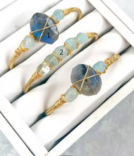 Load image into Gallery viewer, Labradorite Gold Plate Bangles
