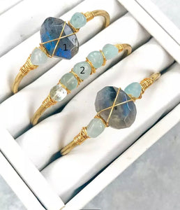 Labradorite Gold Plate Bangles