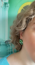 Load image into Gallery viewer, Turquoise &amp; Green Enamel Earrings
