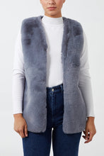 Load image into Gallery viewer, Faux Fur Gilet Grey
