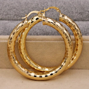 Textured Golden Hoops