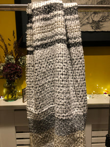 Grey/White Textured Blanket Scarf