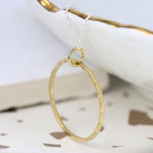 Load image into Gallery viewer, Sterling Silver Gold Plated Hoop Necklace
