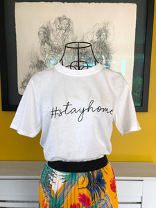 #StayHome Slogan T-Shirt White