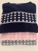 Load image into Gallery viewer, Pink/White Stars Cashmere Blend Jumper
