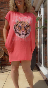 Rebel Tiger Free Size Longline Top