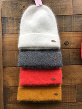 Load image into Gallery viewer, Angora Blend Beanie Hat Mustard
