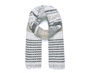 Grey/White Textured Blanket Scarf