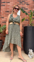 Load image into Gallery viewer, Khaki Lace Dress With Frills
