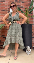 Load image into Gallery viewer, Khaki Lace Dress With Frills
