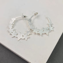 Load image into Gallery viewer, Multi Star Silver Hoops
