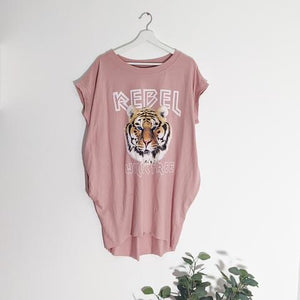 Rebel Tiger Free Size Longline Top