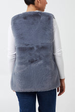 Load image into Gallery viewer, Faux Fur Gilet Grey
