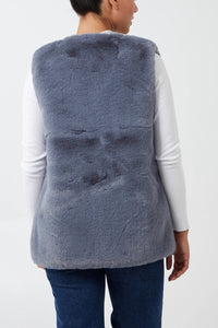 Faux Fur Gilet Grey