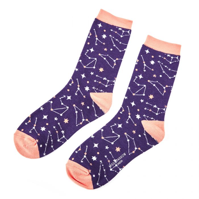 Star Signs Purple Socks