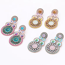 Load image into Gallery viewer, Venice Earrings (fuchsia, yellow, turquoise)

