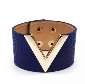 Statement V Leather Cuff