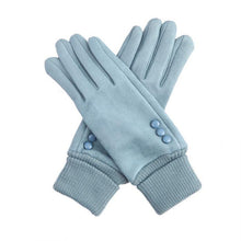 Load image into Gallery viewer, Winter Gloves With Buttons Duck Egg Blue
