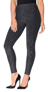 Black and Silver Glitter Leggings