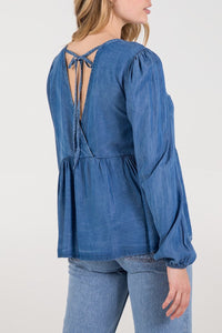 Denim Long Sleeve Top