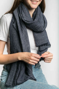 Sasha Plain Scarf Midnight Blue