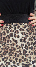 Load image into Gallery viewer, Leopard Pleated Skirt With Black Elasticated Waist on
