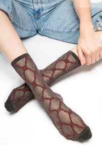 Sheer Net Glitter Socks