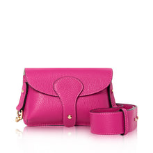 Load image into Gallery viewer, Chunky Strap Small Leather Bag Fuchsia
