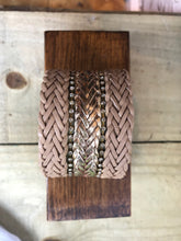 Load image into Gallery viewer, Pink And Gold Leather Cuff
