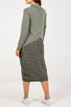 Load image into Gallery viewer, Cowl Neck Gingham Sweater Dress
