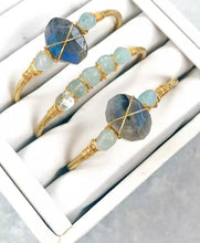 Load image into Gallery viewer, Labradorite Gold Plate Bangles
