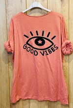 Load image into Gallery viewer, Good Vibes Slogan Long Sleeve Cotton T-Shirts
