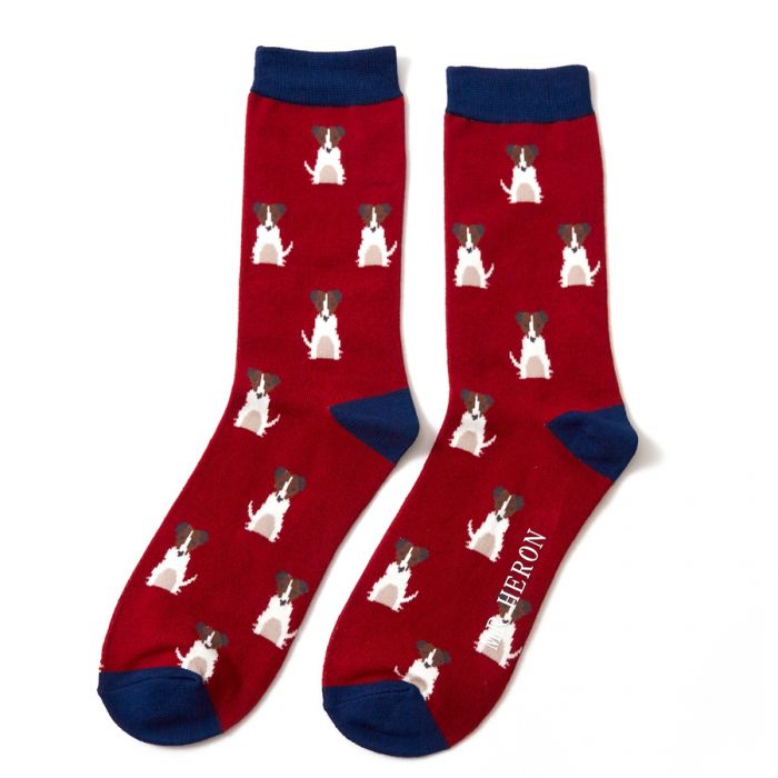 Mr Heron Jack Russell Red Socks