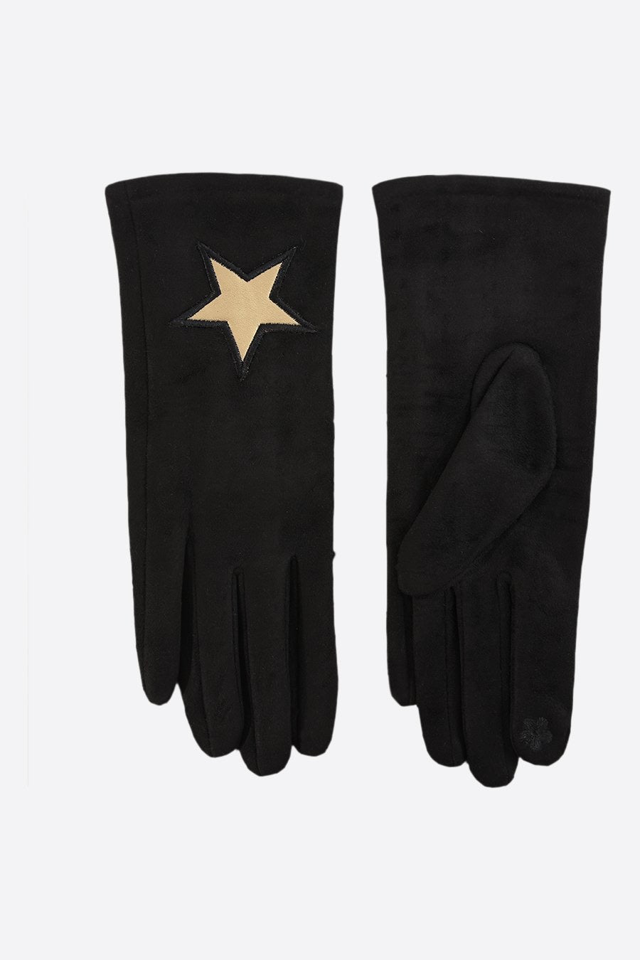 Dark Grey Gloves With Gold Star