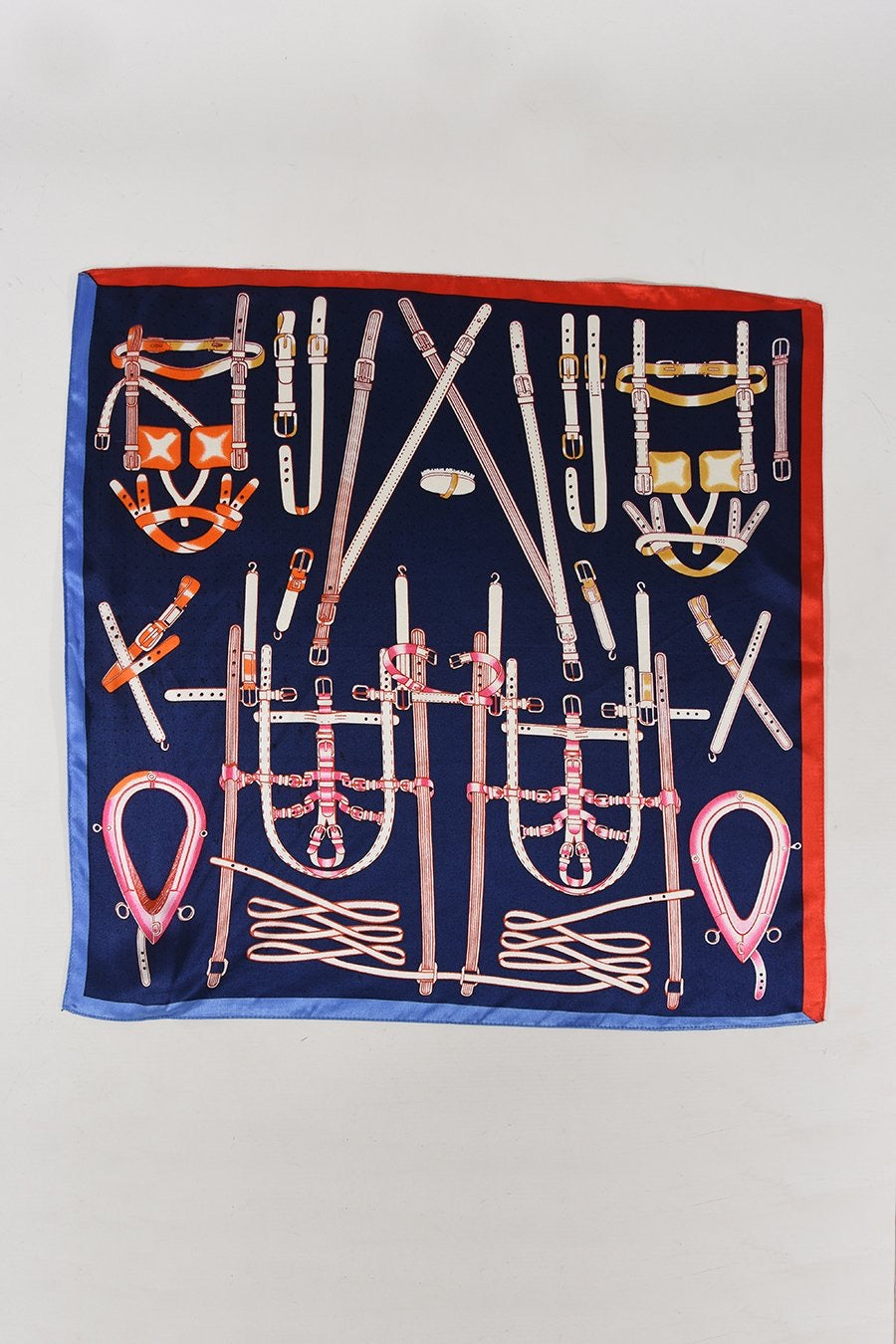 Navy Blue Silk Scarf