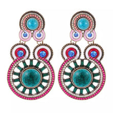Load image into Gallery viewer, Venice Earrings (fuchsia, yellow, turquoise)
