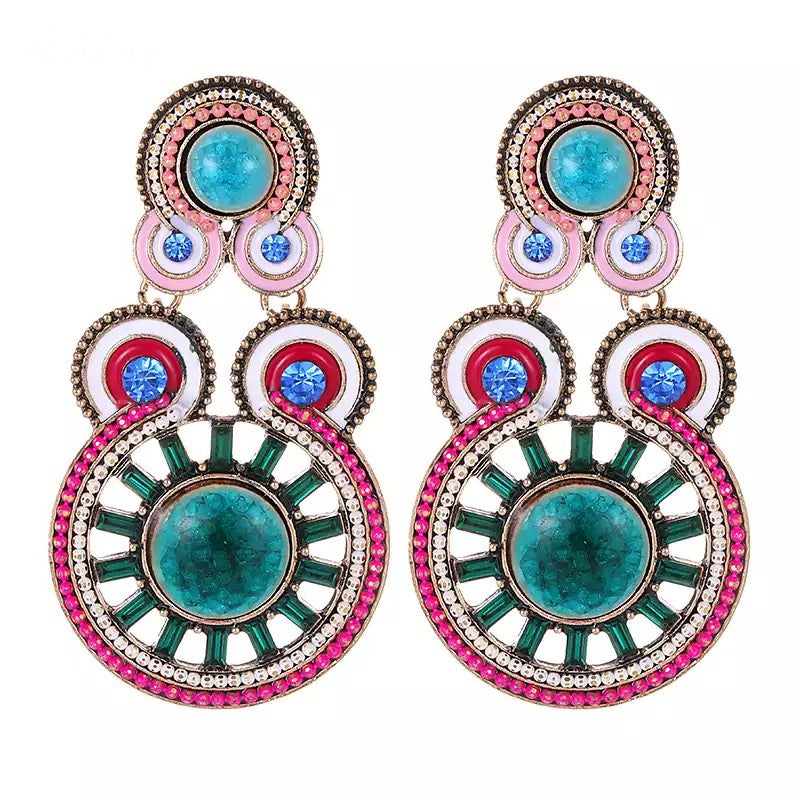 Venice Earrings (fuchsia, yellow, turquoise)