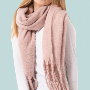 Chunky Plain Scarf Dusty Pink